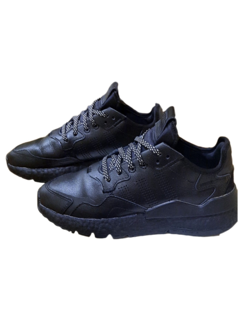 Adidas Nite Jogger Size 6Y = 7.5 Womens Kids Sneakers Shoes Casual Black EG5837
